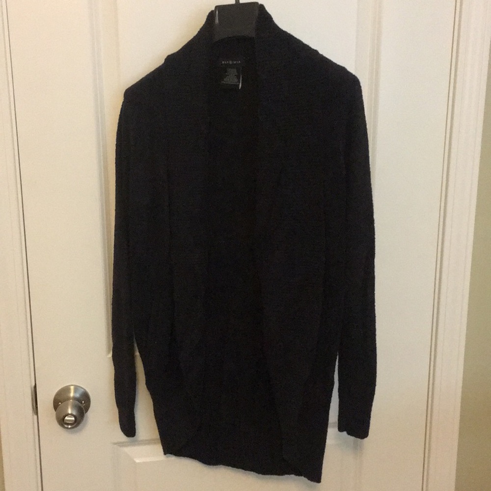 MAX & MIA Long Supersoft Black Cozy Cardigan